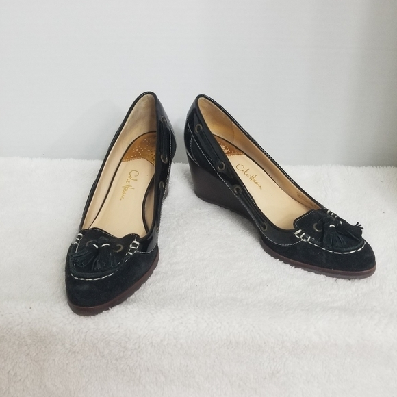 Cole Haan/Nike Air Black Calista leather wedge - Picture 1 of 8